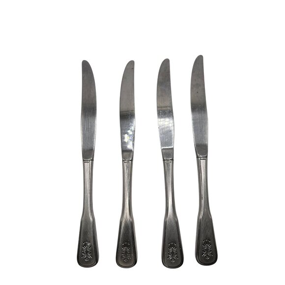 Oneida Silver Village Stainless Steel Butter Knives Set Of 4 Vintage 1982-1989 D - Picture 4 of 4